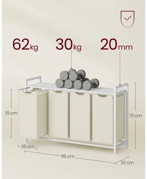 Cesto portabiancheria REX bianco