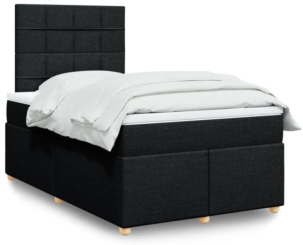 Giroletto A Molle Con Materasso Nero 120x200 Cm İn Tessuto /