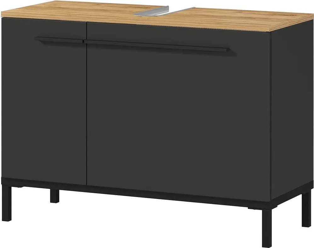 Mobile grigio scuro sotto il lavabo in rovere 80x59 cm Yonkers - Germania