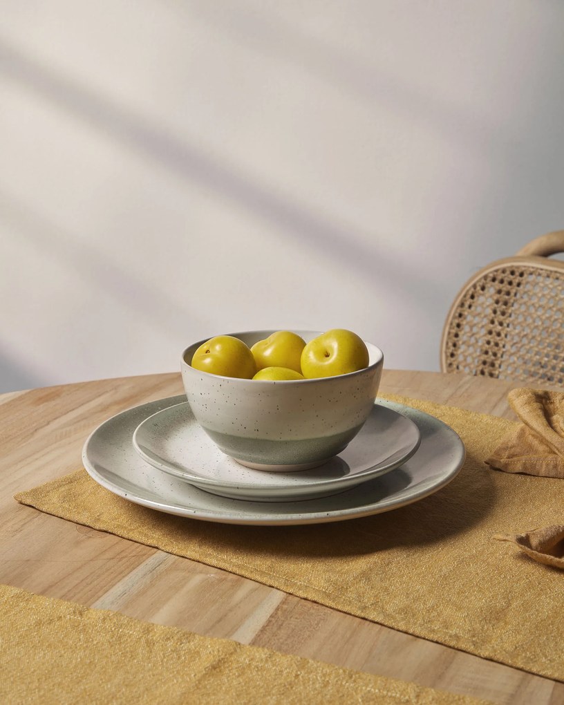 Kave Home - Set Abinadi di 2 individuali in cotone e lino senape 35 x 50 cm