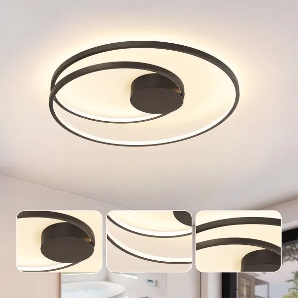 Brilagi- Plafoniera da soffitto dimmerabile a LED TWISTER LED/75W/230V Ø 70 cm nera +telecomando