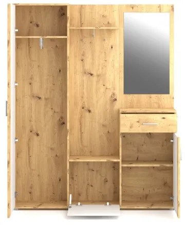 Mobile da ingresso con specchio NOLAN rovere artisan/bianco