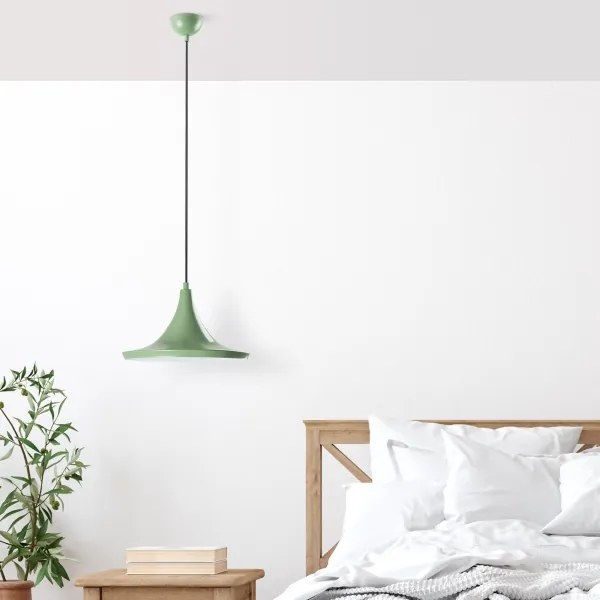 Lampadario a sospensione con filo TOM 1xE27/40W/230V verde