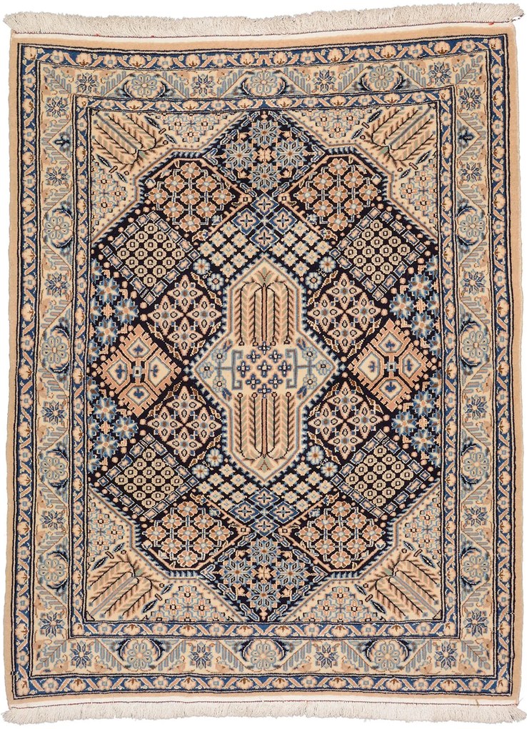 Nain Tappeto persiano 90x110 Beige (Iran) Annodato A Mano