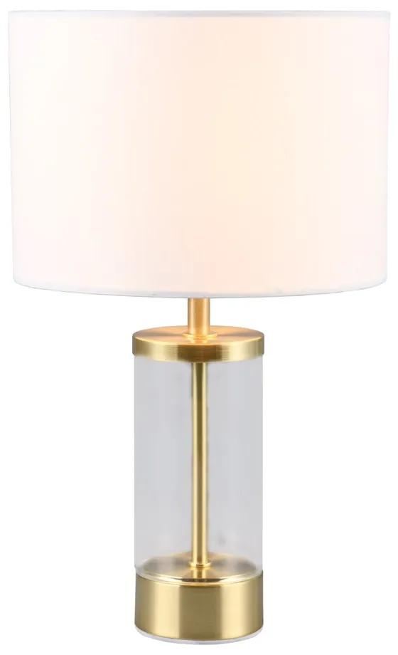 Lampada da tavolo in oro con paralume in tessuto (altezza 33,5 cm) Grazia - Trio