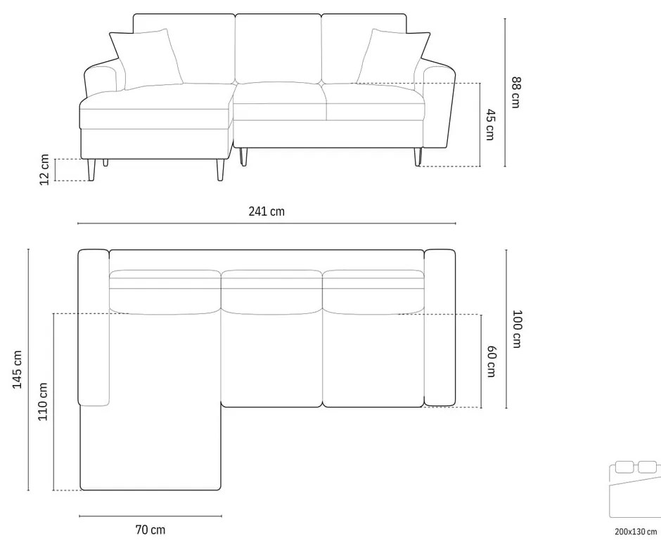 Divano angolare beige allungabile e con contenitore (con penisola a sinistra/con chaise lounge) con rivestimento in bouclé Kyoto – Cosmopolitan Design