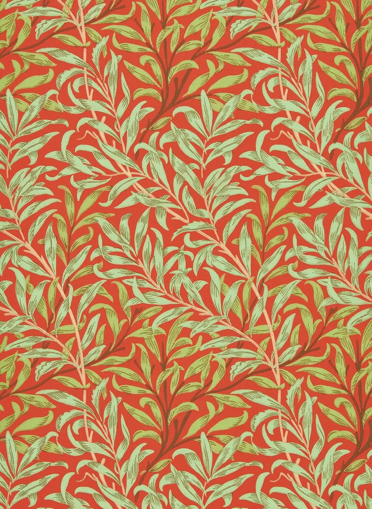 Morris & Co Carta da parati Willow Bough - Tomato/ Olive