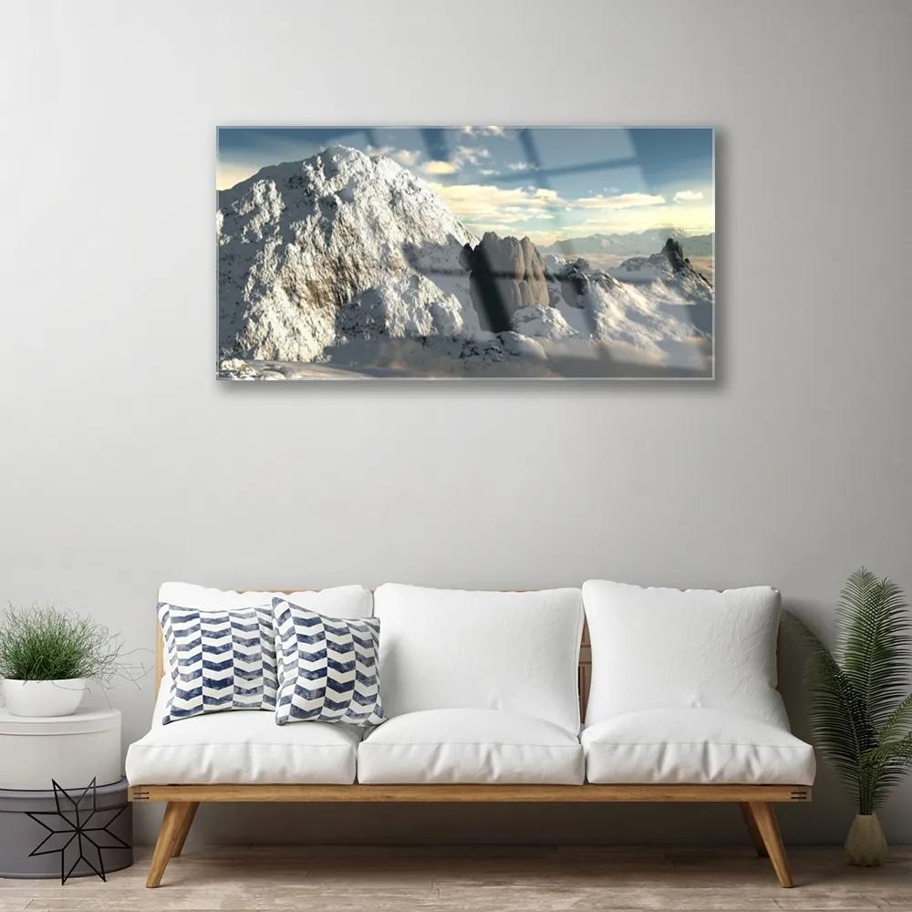 Quadro acrilico Paesaggio di montagne 100x50 cm