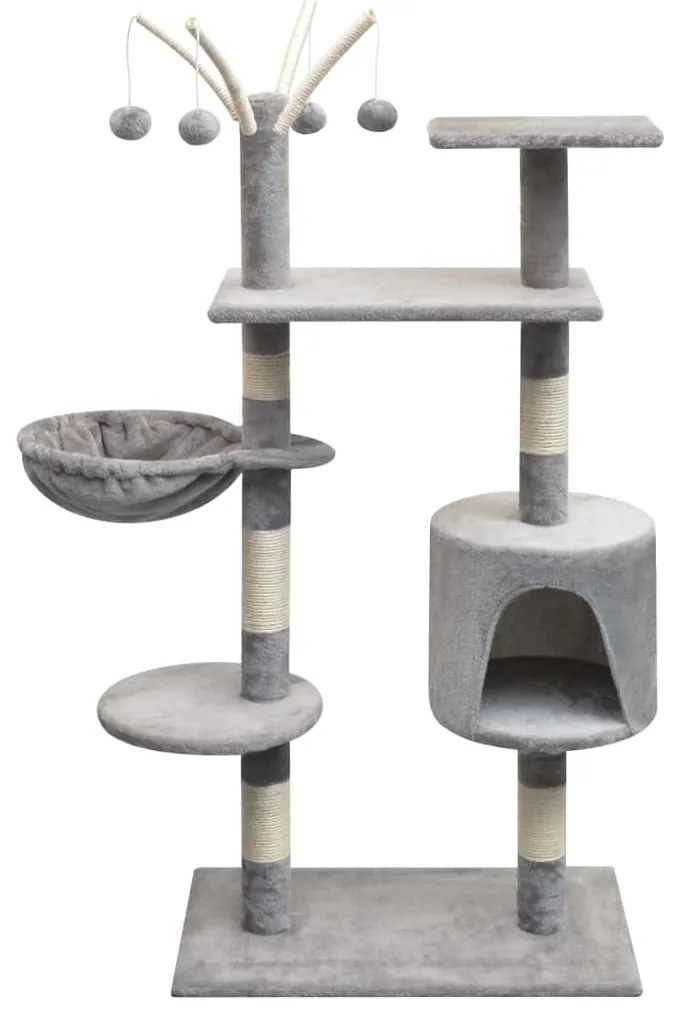 Albero Per Gatti Con Tiragraffi Sisal 125 Cm Grigio /