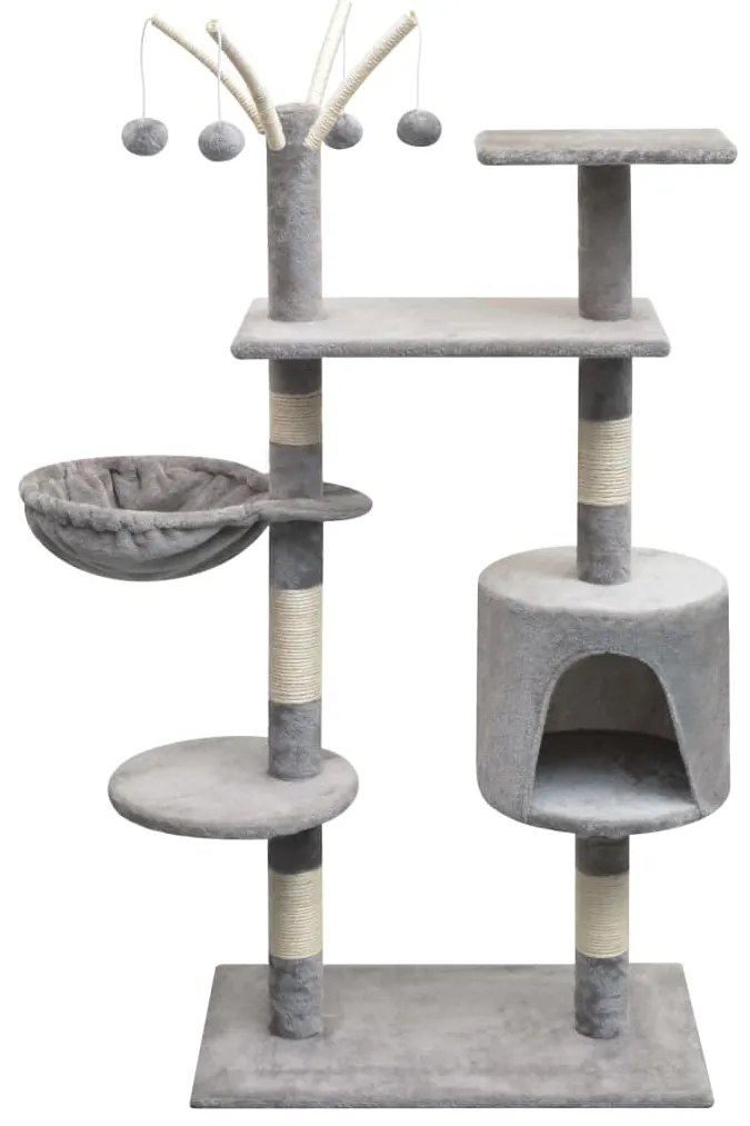 Albero per Gatti con Tiragraffi Sisal 125 cm Grigio