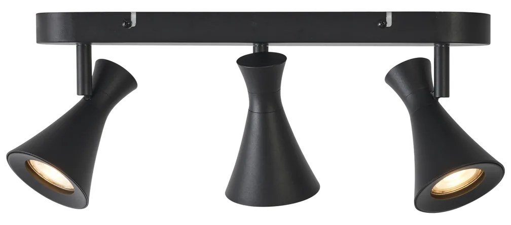 Faretto da soffitto moderno nero a 3 luci regolabile - Triangle