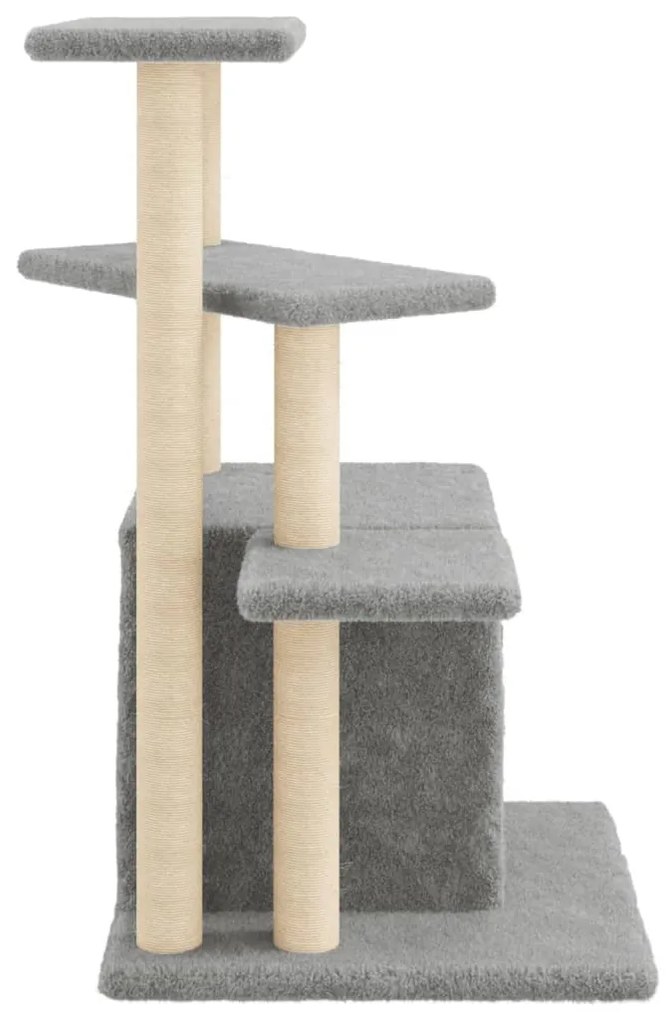 Albero per gatti con tiragraffi in sisal grigio chiaro 83,5 cm