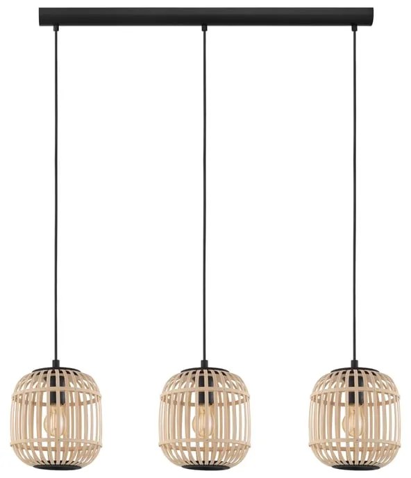 Lampadario Natura Brodesley nero 3x E27 EGLO