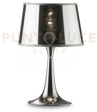 London lampada da tavolo 1 luce attacco e27 in metallo cromo h.36,5cm
