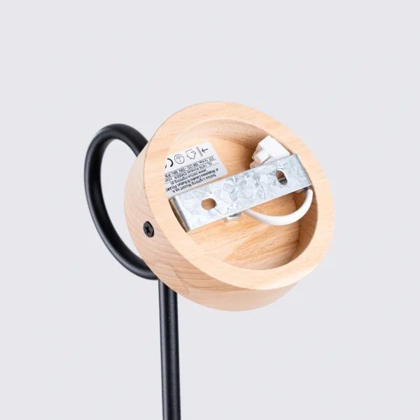 Sollux SL.1476 - Applique EMBER 1xE27/15W/230V nero/beige/faggio