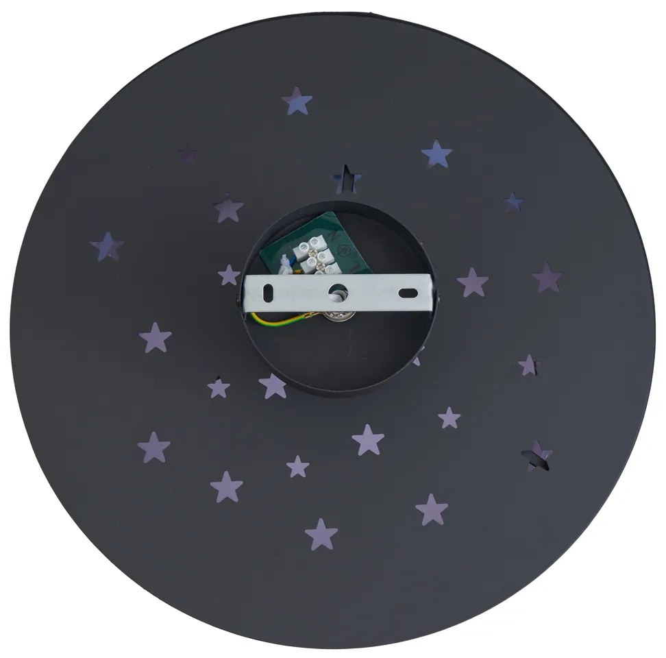 Plafoniera per bambini nera con astronave e stelle - Harrie nello spazio