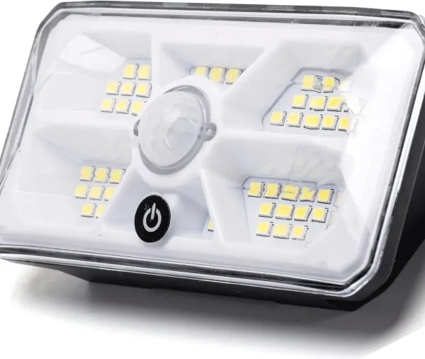 Aigostar - Lampada solare LED con sensore, LED/3,7 V, 6500 K, 500 mAh, IP65, nera