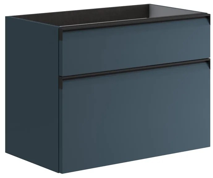 Mobile da bagno sotto lavabo Fusion blu opaco L 79.5 x H 60 x P 45.5 cm 2 cassetti, lavabo non incluso
