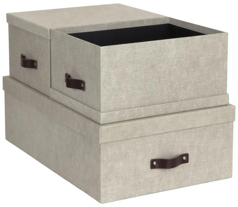 Set di 3 scatole portaoggetti beige Inge - Bigso Box of Sweden