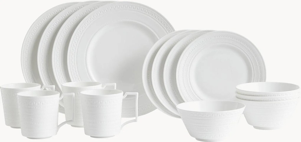Servizio da colazione in Fine Bone China Intaglio 16 pz