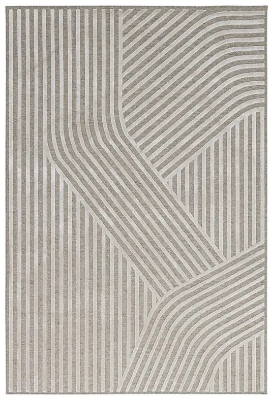Tappeto Mayfair geometrico in viscosa tortora, L 290 x L 200 cm