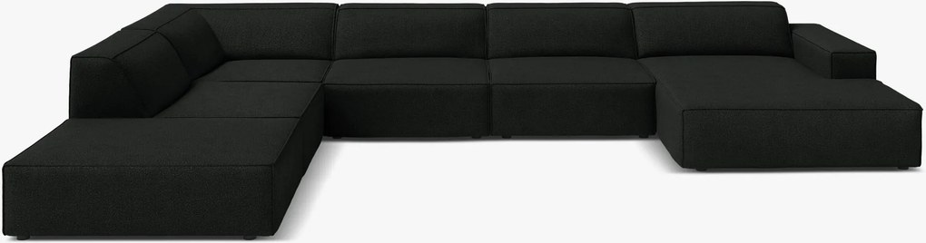 Divano panoramico modulare Jodie 7 posti in bouclé – L361 cm