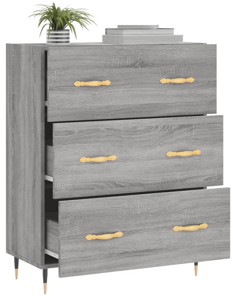 Credenza grigio sonoma 69,5x34x90 cm in legno multistrato