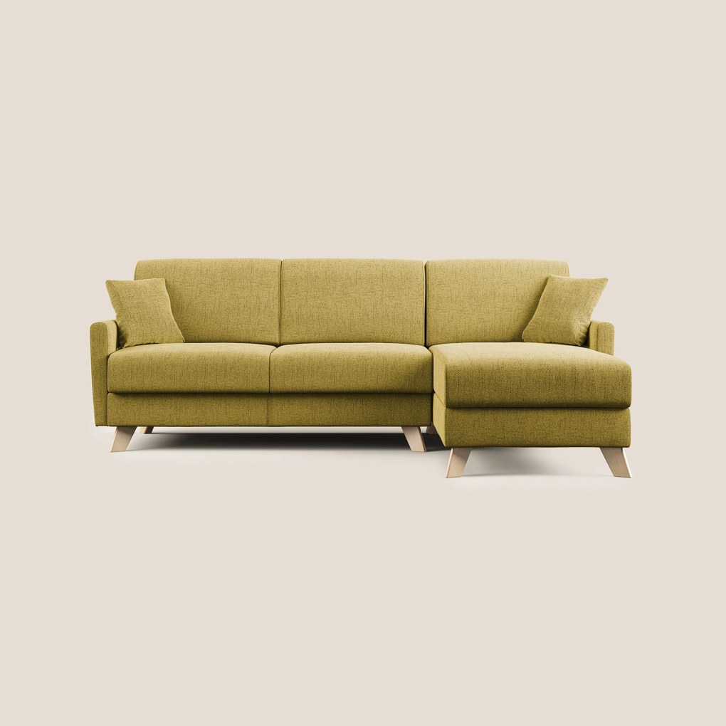 Edgar divano letto angolare in tessuto felis impermeabile T03 giallo 243 cm sinistro (mat. 120x197)