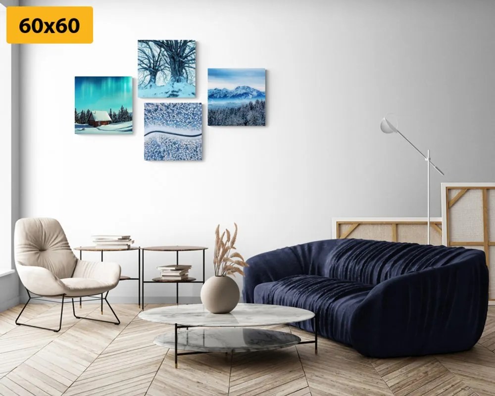 Set di quadri – Paesaggio innevato