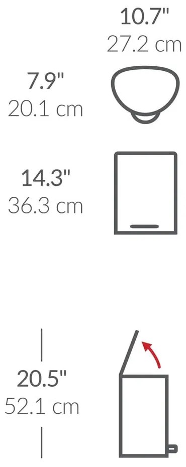 Pattumiera in metallo bianco 6 L - simplehuman