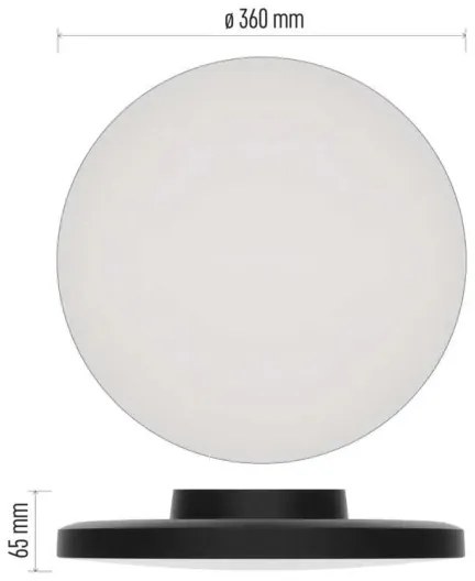 Plafoniera LED da bagno LED/18W/230V 3000/4000/5700K IP55 nero