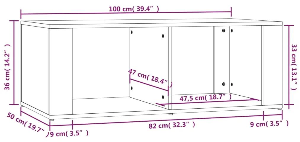 Tavolino da Salotto Bianco 100x50x36 cm in Legno Multistrato
