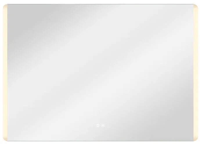 Specchio con illuminazione integrata bagno rettangolare SENSEA L 100 x H 70 x P 3 cm grigio / argento