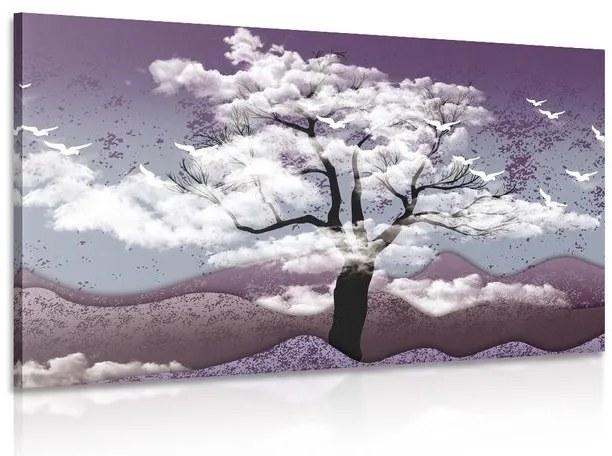 Stampa su tela – Albero immerso nelle nuvole