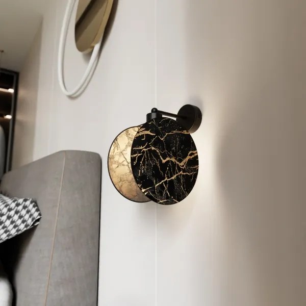 Applique MOTIF 1xE27/15W/230V nero/oro