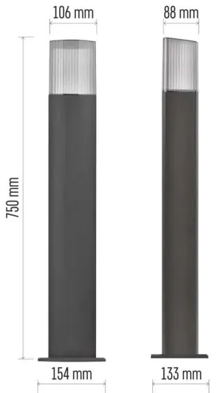 Lampada da esterno LANA 1xE27/25W/230V IP54 75 cm