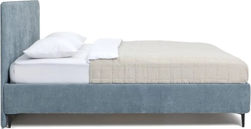 Letto matrimoniale imbottito blu con materasso incluso/con rete inclusa 160x200 cm Noira Slim – Bonami Selection