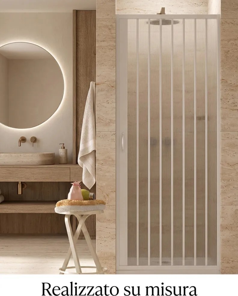 Box Doccia a soffietto in pvc 1 lati apertura laterale reversibile. realizzato su misura