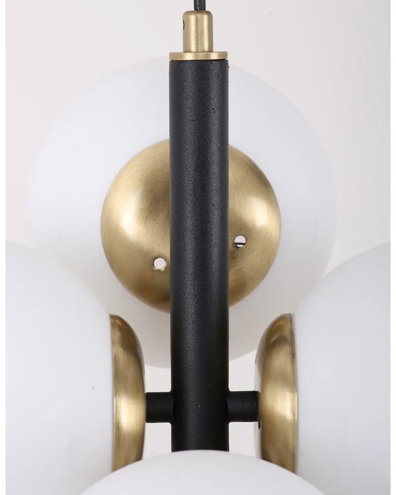 Lampada a sospensione bianca e nera con paralume in vetro ø 15 cm Forte - Squid Lighting