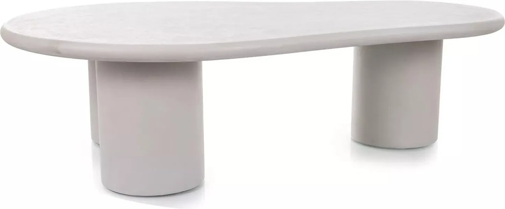 Tavolino Selena in microcemento grigio chiaro – 130x80x35 cm