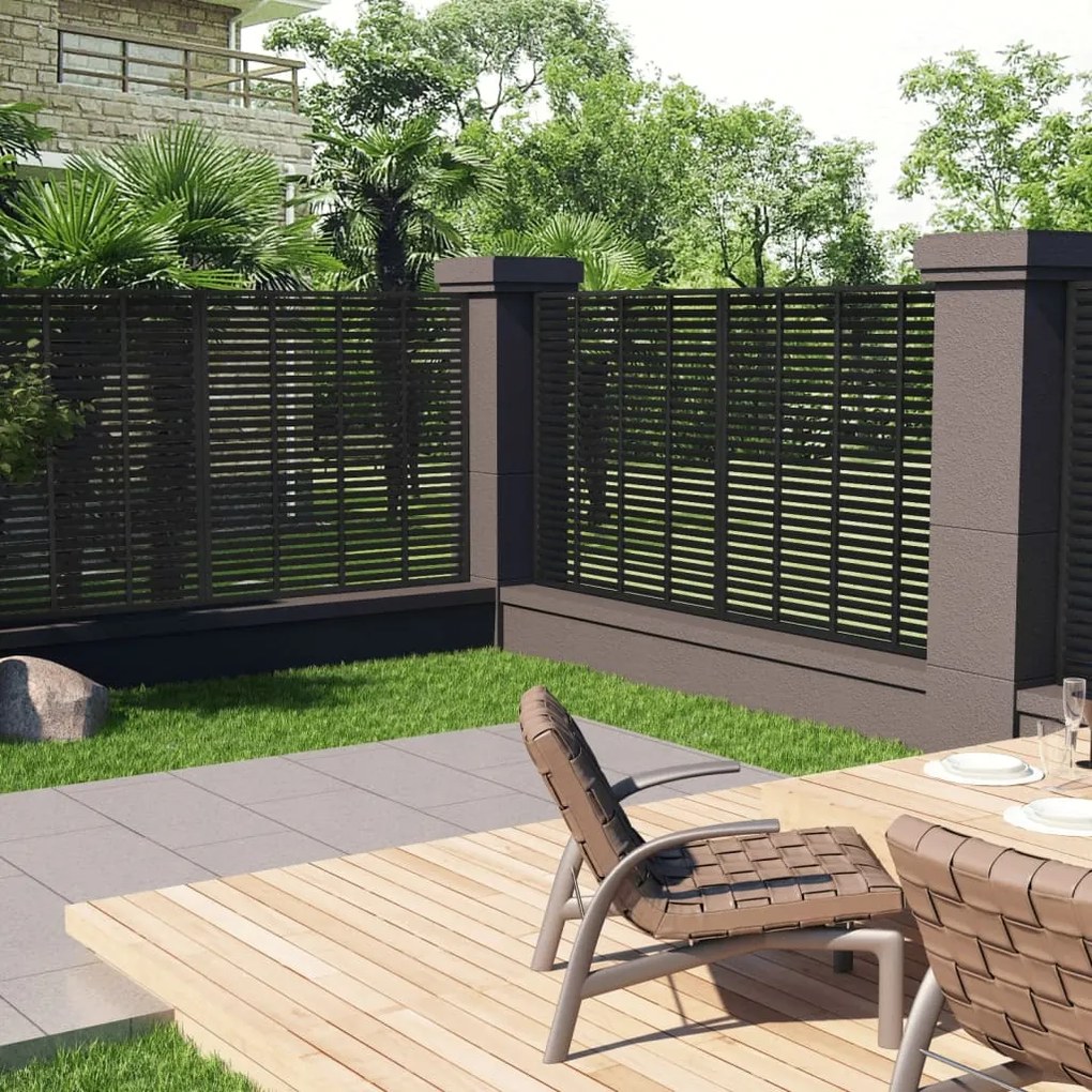 Recinzione A Persiana İn Wpc 180x180 Cm Grigio Scuro /