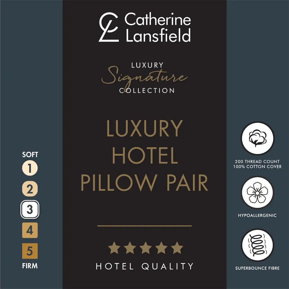 Cuscino 2 pz 48x74 cm Hotel Satin Stripe – Catherine Lansfield