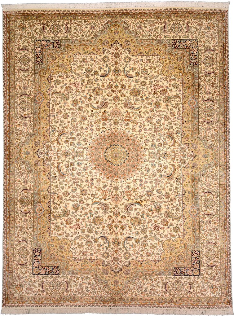 Cashmere Silk Tappeto 250 x 330 Beige (Indian) Annodato A Mano