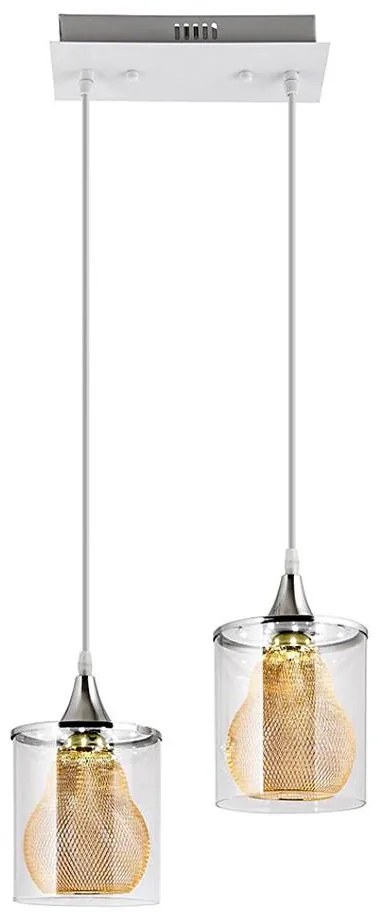 Lampadario LED a sospensione con filo 2xLED/5W/230V bianco/limpido