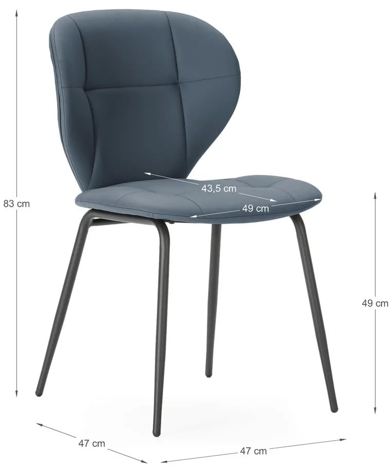 Set di sedie da pranzo grigio scuro 2 pz Maura - Marckeric