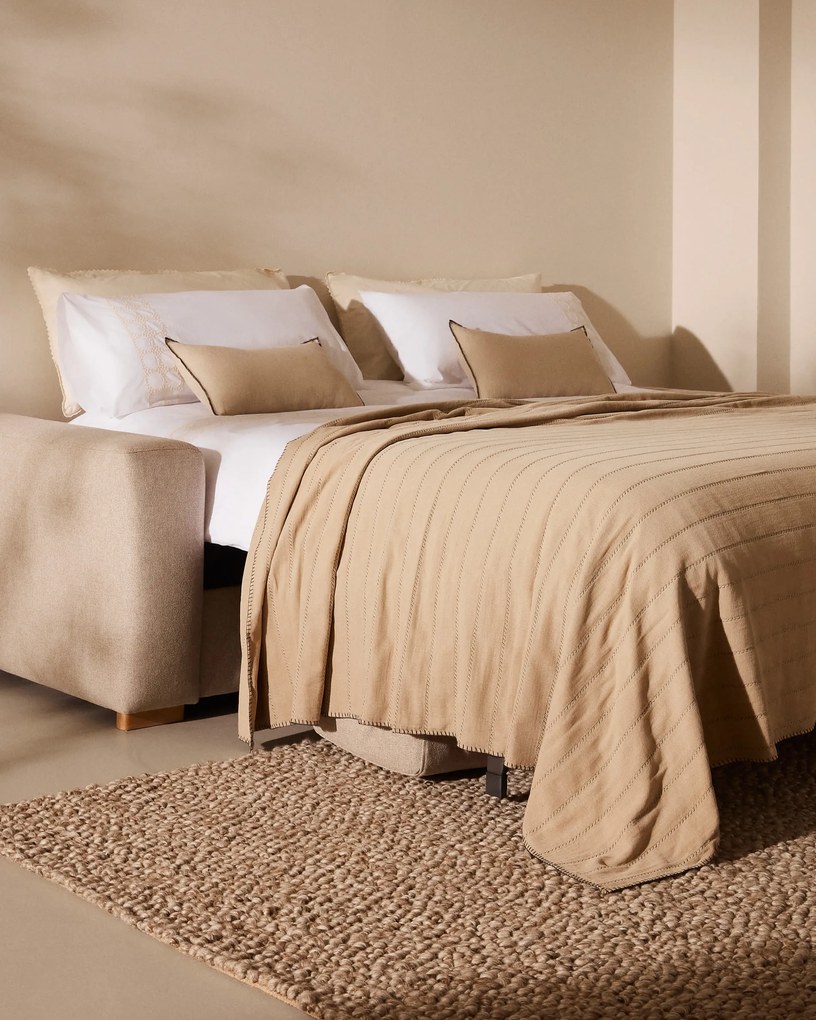 Kave Home - Divano letto Anley 4 posti beige 244 cm