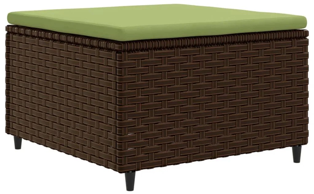 Set mobili da giardino 6pz con cuscini in polyrattan marrone