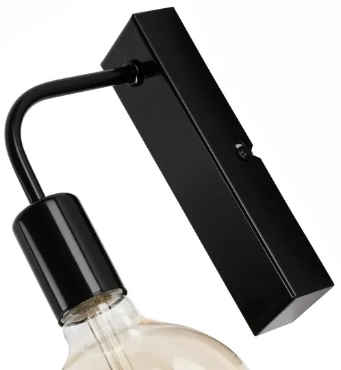 Applique ASTRID 1xE27/60W/230V nero lucido