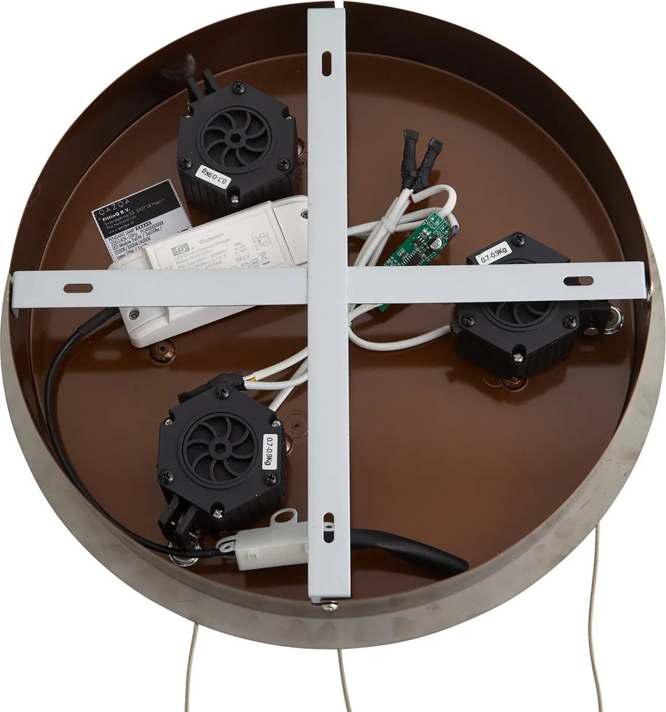 Lampada a sospensione di design oro rosa con vetro ambrato, LED integrato, dimmerabile a 3 fasi, 3 luci Easylift - Fiera