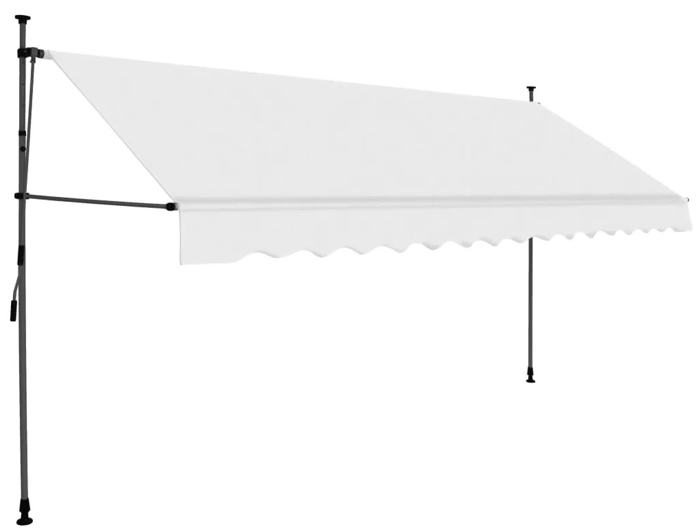 Tenda da Sole Retrattile Manuale con LED 400 cm Crema